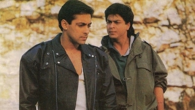 Shah Rukh Khan and Salman Khan worked together for the first time in Karan Arjun. Shah Rukh Khan and Salman Khan worked together for the first time in Karan Arjun.