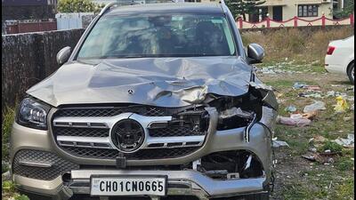 The Mercedes was recovered from an empty plot in Dehradun’s Sahastradhara area The Mercedes was recovered from an empty plot in Dehradun’s Sahastradhara area