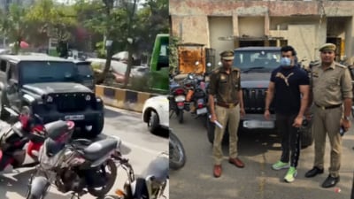 Noida police arrested the driver on Wednesday. (X/@noidapolice) Noida police arrested the driver on Wednesday. (X/@noidapolice)