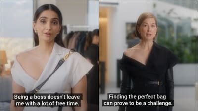 Sonam featured in the video with Rosamund Pike, who played the role of the narrator in the advertisement (YouTube) Sonam featured in the video with Rosamund Pike, who played the role of the narrator in the advertisement (YouTube)