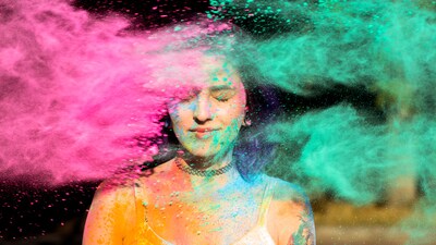 Holi colours can cause irritation on the face unless a proper moisturizer is not applied. (Shutterstock) Holi colours can cause irritation on the face unless a proper moisturizer is not applied. (Shutterstock)