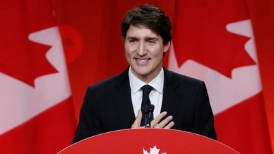 Outgoing Canadian Prime Minister Justin Trudeau during his farewell speech at Liberal Party's convention in Ottawa. (Reuters)