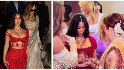 Kim Kardashin and Khloe Kardashian talked about attending Anant Ambani's wedding. Kim Kardashin and Khloe Kardashian talked about attending Anant Ambani's wedding.