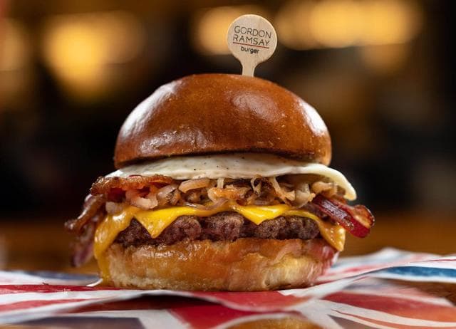 Gordon Ramsay made a burger with foie gras. Gordon Ramsay made a burger with foie gras.