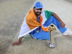 India captain Rohit Sharma with the Champions Trophy India captain Rohit Sharma with the Champions Trophy