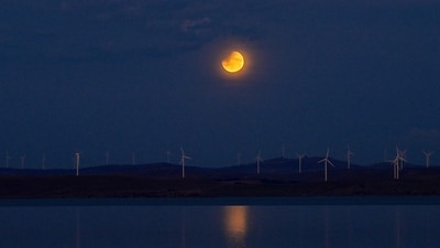A full moon, also known as the "Blood Moon," is seen during a partial eclipse in the sky over Lake George near the Australian capital city of Canberra on March 14, 2025. Stargazers across a swathe of the world marvelled at a dramatic red "Blood Moon" during a rare total lunar eclipse in the early hours of March 14. (AFP) A full moon, also known as the "Blood Moon," is seen during a partial eclipse in the sky over Lake George near the Australian capital city of Canberra on March 14, 2025. Stargazers across a swathe of the world marvelled at a dramatic red "Blood Moon" during a rare total lunar eclipse in the early hours of March 14. (AFP)