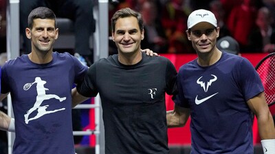 Serbia's Novak Djokovic, Switzerland's Roger Federer and Spain's Rafael Nadal pose for a photo. (AP) Serbia's Novak Djokovic, Switzerland's Roger Federer and Spain's Rafael Nadal pose for a photo. (AP)