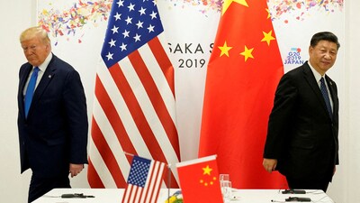 FILE PHOTO: US President Donald Trump and China's President Xi Jinping during the G20 leaders summit in Osaka, Japan, June 29, 2019. (REUTERS)