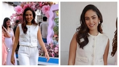 Mira Rajput looked glam in tweed ensemble. (Shutterstock) Mira Rajput looked glam in tweed ensemble. (Shutterstock)