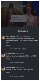 Apoorva Mukhija's comment was pinned on the reel. Apoorva Mukhija's comment was pinned on the reel.