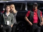 Kai Trump (L) and Tiger Woods arrive to the course during the final round of The Genesis Invitational 2025 at Torrey Pines Golf Course on February 16, 2025 in La Jolla, California. Michael Owens/Getty Images/AFP Kai Trump (L) and Tiger Woods arrive to the course during the final round of The Genesis Invitational 2025 at Torrey Pines Golf Course on February 16, 2025 in La Jolla, California. Michael Owens/Getty Images/AFP