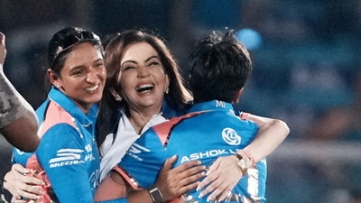Mumbai Indians defeated Delhi Capitals by eight runs to clinch their second WPL title at the Brabourne Stadium, on Saturday. (PTI) Mumbai Indians defeated Delhi Capitals by eight runs to clinch their second WPL title at the Brabourne Stadium, on Saturday. (PTI)