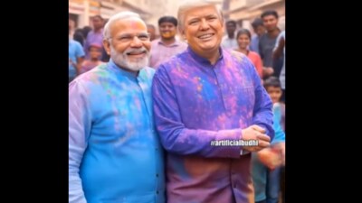 An AI-generated showed world leaders like Modi, Trump and Musk celebrating Holi, (Instagram/artificialbudhi) An AI-generated showed world leaders like Modi, Trump and Musk celebrating Holi, (Instagram/artificialbudhi)