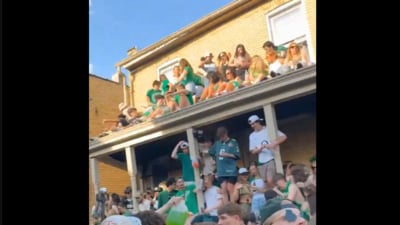 Rooftop collapses at the University of Pittsburgh frat party injures 16, with three in serious condition during St. Patrick's Day celebrations. (Screenshot @ThePittNews/X)