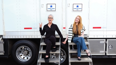 Jamie Lee Curtis and Lindsay Lohan as Tess and Anna Coleman on the sets of Freaky Friday 2. (Disney Studios)
