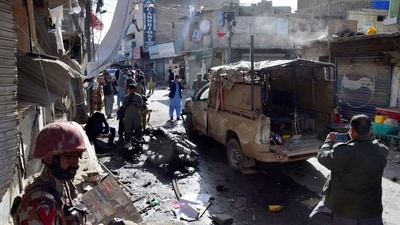 Security forces reached the blast site immediately and cordoned off the area for investigation. (File) (AP) Security forces reached the blast site immediately and cordoned off the area for investigation. (File) (AP)