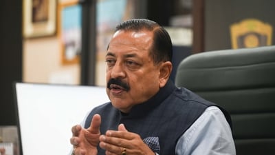 Union Minister Dr Jitendra shares news on X about AI Express flight to run from between Hindon Airport, Ghaziabad, and Jammu on 23rd March 2025. ((Photo by Vipin Kumar/ Hindustan Times)) Union Minister Dr Jitendra shares news on X about AI Express flight to run from between Hindon Airport, Ghaziabad, and Jammu on 23rd March 2025. ((Photo by Vipin Kumar/ Hindustan Times))