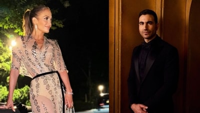 Jennifer Lopez and Brett Goldstein's chemistry is evident as they prepare to work together on Netflix's Office Romance, igniting speculation of a potential romance. (@jlo/Instagram, @mrbrettgoldstein/Instagram) Jennifer Lopez and Brett Goldstein's chemistry is evident as they prepare to work together on Netflix's Office Romance, igniting speculation of a potential romance. (@jlo/Instagram, @mrbrettgoldstein/Instagram)
