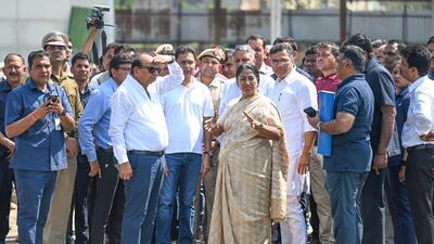 LG VK Saxena, chief minister Rekha Gupta, and minister Parvesh Verma inspect Sunehri Pul drain in Delhi on Sunday. (Sanchit Khanna/HT Photo) LG VK Saxena, chief minister Rekha Gupta, and minister Parvesh Verma inspect Sunehri Pul drain in Delhi on Sunday. (Sanchit Khanna/HT Photo)