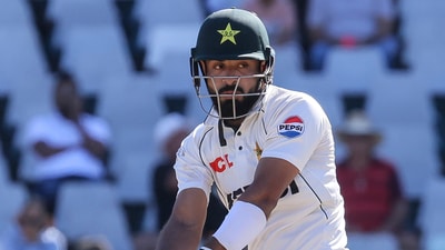 Pakistan's Aamir Jamal in action during the fourth day of the second test match between South Africa and Pakistan (AP) Pakistan's Aamir Jamal in action during the fourth day of the second test match between South Africa and Pakistan (AP)