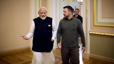 PM Modi, during his interview with Lex Fridman, said that he has a good relationship with Ukraine President Volodymyr Zelensky. (AFP) PM Modi, during his interview with Lex Fridman, said that he has a good relationship with Ukraine President Volodymyr Zelensky. (AFP)