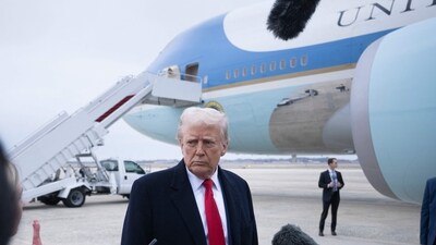 Donald Trump sparks concerns after tripping on the stairs of his Marine One chopper (AFP) Donald Trump sparks concerns after tripping on the stairs of his Marine One chopper (AFP)
