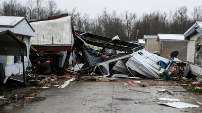 Tornadoes, dust storms and wildfires rage across the US due to a massive storm system in the country that has caused 26 fatalities at least (Getty Images via AFP) Tornadoes, dust storms and wildfires rage across the US due to a massive storm system in the country that has caused 26 fatalities at least (Getty Images via AFP)