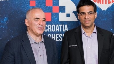 Viswanathan Anand blamed chess' continued Olympics delay on Garry Kasparov. (Twitter (FIDE)) Viswanathan Anand blamed chess' continued Olympics delay on Garry Kasparov. (Twitter (FIDE))