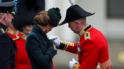 Britain's Catherine, Princess of Wales, attends St. Patrick's Day Parade at Wellington Barracks in London, Britain, March 17, 2025. REUTERS/Isabel Infantes (REUTERS)