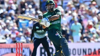 Pakistan batter Khushdil Shah has been docked 50 per cent match fees (AFP) Pakistan batter Khushdil Shah has been docked 50 per cent match fees (AFP)