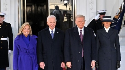 Joe Biden and Jill Biden pose alongside Donald Trump and Melania Trump as they arrive at the White House in Washington, DC. (AFP File) Joe Biden and Jill Biden pose alongside Donald Trump and Melania Trump as they arrive at the White House in Washington, DC. (AFP File)