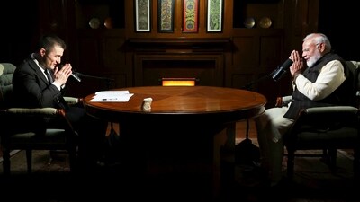 Prime Minister Narendra Modi during a podcast with Lex Fridman. (PMO) Prime Minister Narendra Modi during a podcast with Lex Fridman. (PMO)