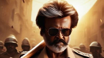 An AI-created image of Rajinikanth in his mass avatar. ((Instagram/GeminiTV)) An AI-created image of Rajinikanth in his mass avatar. ((Instagram/GeminiTV))