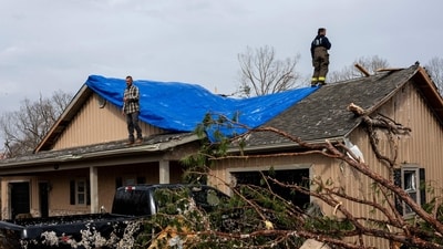 Missouri, Arkansas, Texas, and Oklahoma are some of the worst hit states. Missouri recorded the highest number of deaths out of all the states. In pic: People have been helping each other cover and fix the damaged homes and clear out debris. ( AFP) Missouri, Arkansas, Texas, and Oklahoma are some of the worst hit states. Missouri recorded the highest number of deaths out of all the states. In pic: People have been helping each other cover and fix the damaged homes and clear out debris. ( AFP)