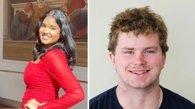 Chilling clip shows Sudiksha Konanki at a bar before disappearance, Joshua Riibe bent over and struggling nearby (@avaaz_official/TikTok, Southeast technical college) Chilling clip shows Sudiksha Konanki at a bar before disappearance, Joshua Riibe bent over and struggling nearby (@avaaz_official/TikTok, Southeast technical college)