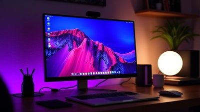 Enhance productivity with a sleek external monitor for your laptop. Enhance productivity with a sleek external monitor for your laptop.
