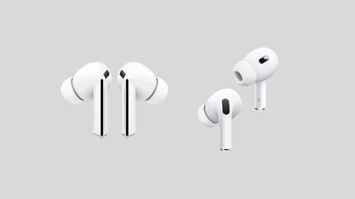 Galaxy Buds Pro 3(left), AirPods Pro(right). Galaxy Buds Pro 3(left), AirPods Pro(right).