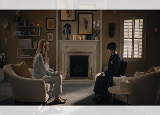 In Wednesday (2022), Addams’s therapist was judgemental and combative. In Wednesday (2022), Addams’s therapist was judgemental and combative.