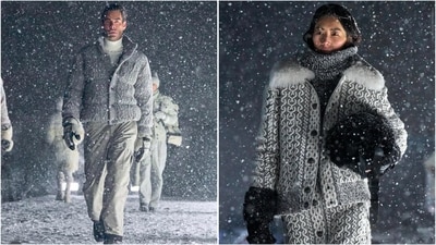 Celebrities shine at Moncler's alpine fashion show amidst a snowy spectacle. (Instagram/@moncler) Celebrities shine at Moncler's alpine fashion show amidst a snowy spectacle. (Instagram/@moncler)