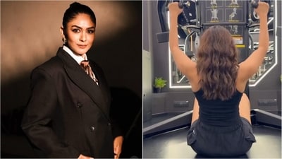 Mrunal Thakur shares a workout video on Instagram featuring a cable pull-down exercise. (Instagram/@mrunalthakur) Mrunal Thakur shares a workout video on Instagram featuring a cable pull-down exercise. (Instagram/@mrunalthakur)
