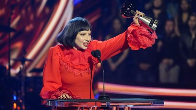 Lady Gaga accepts the innovator award during the iHeartRadio Music Awards, on Monday, March 17, 2025, at the Dolby Theatre in Los Angeles. (Chris Pizzello/Invision/AP) Lady Gaga accepts the innovator award during the iHeartRadio Music Awards, on Monday, March 17, 2025, at the Dolby Theatre in Los Angeles. (Chris Pizzello/Invision/AP)