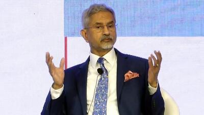 External affairs minister S Jaishankar at the Raisina Dialogue 2025 in New Delhi on Tuesday. (PTI) External affairs minister S Jaishankar at the Raisina Dialogue 2025 in New Delhi on Tuesday. (PTI)
