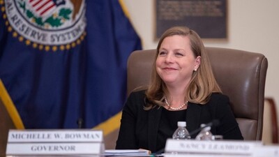 US Federal Reserve Governor Michelle Bowman attends a "Fed Listens" event at the Federal Reserve headquarters in Washington, DC, on October 4, 2019. US President Donald Trump on March 17, 2025 picked Michelle Bowman to be the Federal Reserve's next vice chair for supervision, tapping someone seen as favoring a lighter touch to banking regulation. (Eric Baradat/AFP) US Federal Reserve Governor Michelle Bowman attends a "Fed Listens" event at the Federal Reserve headquarters in Washington, DC, on October 4, 2019. US President Donald Trump on March 17, 2025 picked Michelle Bowman to be the Federal Reserve's next vice chair for supervision, tapping someone seen as favoring a lighter touch to banking regulation. (Eric Baradat/AFP)
