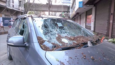Nagpur violence: Vehicles seen vandalised after a clash broke out between two groups at Hansapuri area on March 17. (ANI) Nagpur violence: Vehicles seen vandalised after a clash broke out between two groups at Hansapuri area on March 17. (ANI)