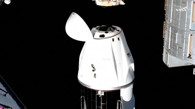 A SpaceX Crew Dragon capsule carrying Butch Wilmore and Sunita Williams undocks from the ISS to begin a journey to return to Earth on March 18, 2025, in this still image taken from video. (REUTERS)