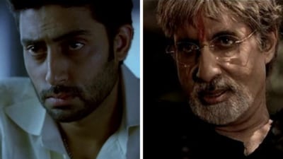 Amitabh Bachchan spoke about Abhishek Bachchan in Sarkar. Amitabh Bachchan spoke about Abhishek Bachchan in Sarkar.