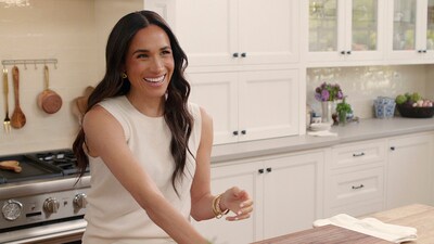 This image released by Netflix shows Meghan, Duchess of Sussex, in a scene from "With Love, Meghan." (Netflix via AP) (AP) This image released by Netflix shows Meghan, Duchess of Sussex, in a scene from "With Love, Meghan." (Netflix via AP) (AP)