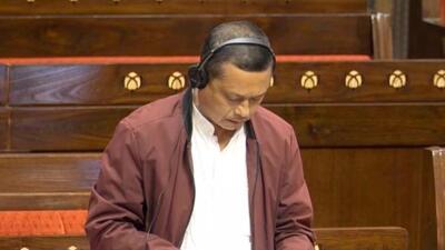 The Rajya Sabha MP told the house that around 7,000 people, who were rendered homeless, have returned to their homes. (Maharaja Sanajaoba Leishemba | Official X account) The Rajya Sabha MP told the house that around 7,000 people, who were rendered homeless, have returned to their homes. (Maharaja Sanajaoba Leishemba | Official X account)