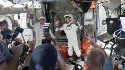 Butch Wilmore (L) and Sunita Williams (R) are returning to Earth after being stuck at the space station for more than nine months. (Reuters)