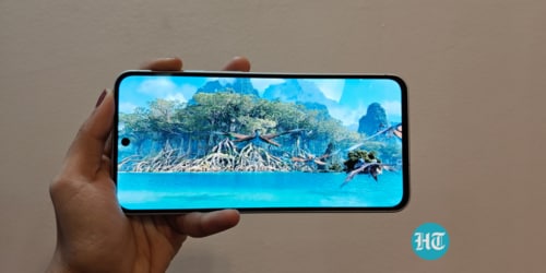 The Galaxy A56 5G features a 6.7-inch Super AMOLED display. (Aishwarya Panda-HT) The Galaxy A56 5G features a 6.7-inch Super AMOLED display. (Aishwarya Panda-HT)